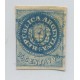 ARGENTINA 1862 GJ 09 ESCUDITO de 15 Cts. ESTAMPILLA CON MATASELLO ROSARIO, BONITO EJEMPLAR U$ 245